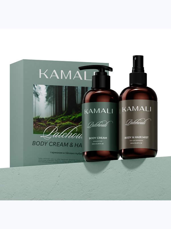 Набор из крема для тела и миста для тела и волос Patchouli Kamali