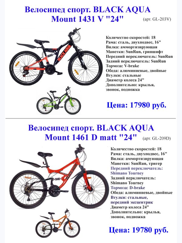 Велосипед спорт. BLACK AQUA