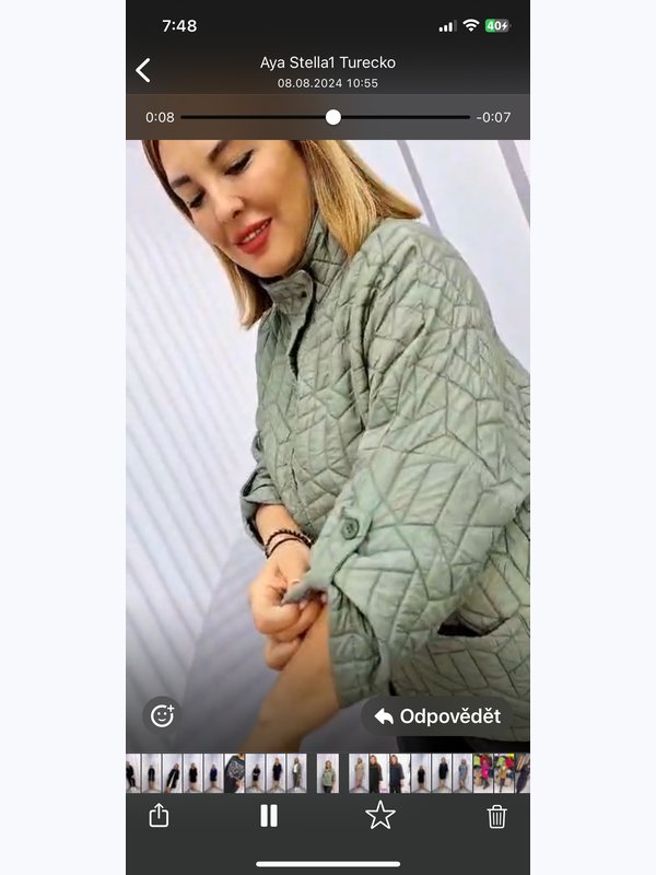 Vesta zelená háky Stella