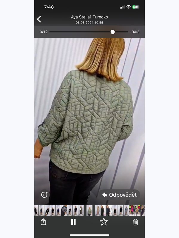 Vesta zelená háky Stella