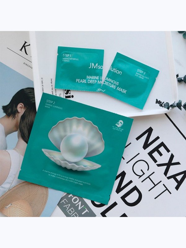 Трёхступенчатая маска с экстрактом жемчуга JMSOLUTION Marine Luminous Pearl Deep Moisture Mask Pearl