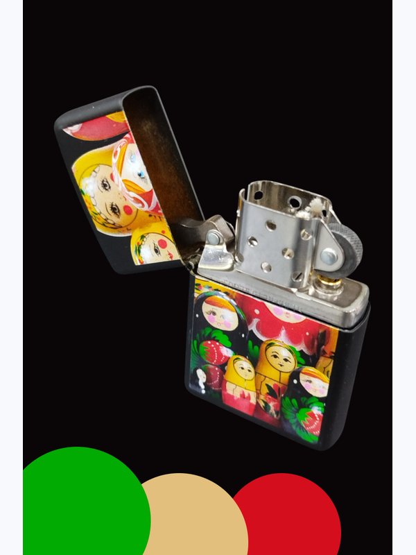 Зажигалки ZIPPO Поцелуй меня, я русская; Российский Флаг; Матрешка