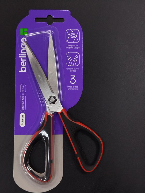 Ножницы Easycut 300, 19 см, мягкие вставки Берлинго кк 44434
