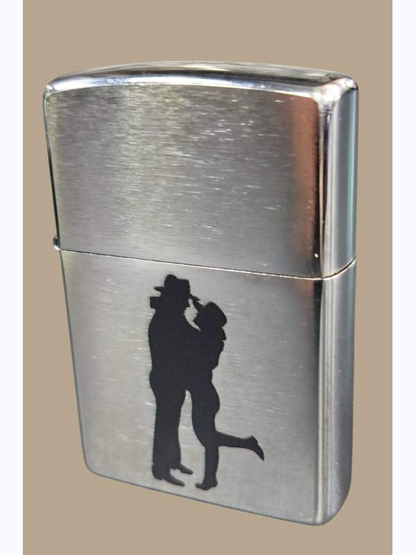 Зажигалка Zippo Отпечаток ноги на песке, Металлический абстракт, Ковбойская пара