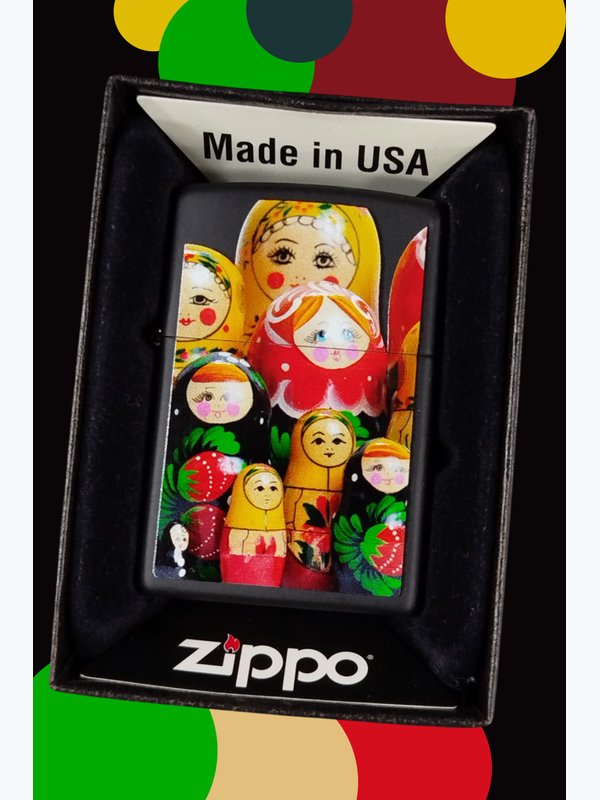Зажигалки ZIPPO Поцелуй меня, я русская; Российский Флаг; Матрешка