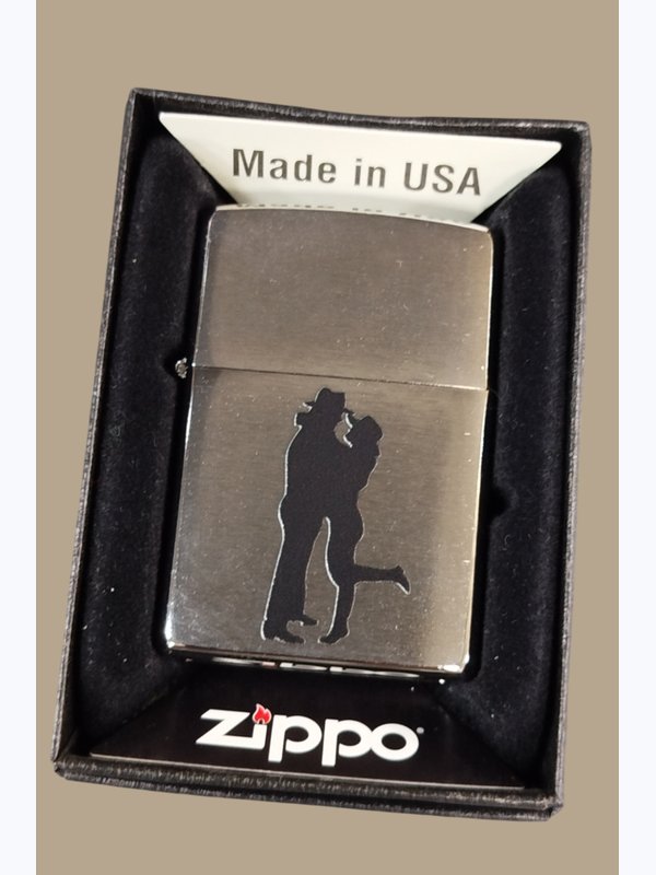 Зажигалка Zippo Отпечаток ноги на песке, Металлический абстракт, Ковбойская пара