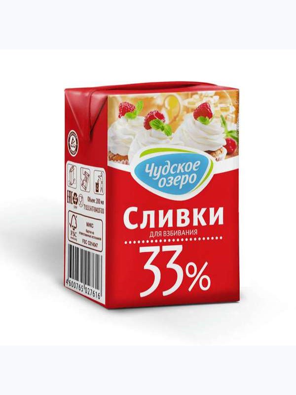 Сливки "Чудское озеро" 33%