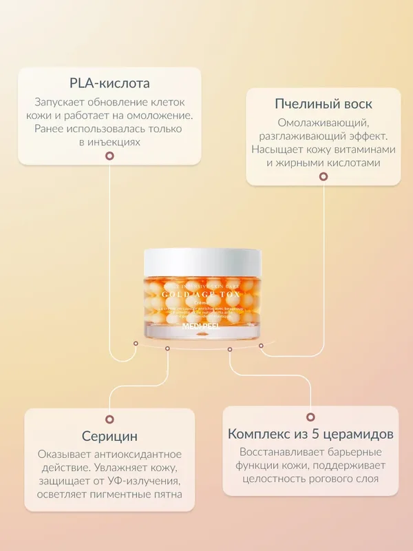 Капсульный крем с коллагеновым комплексом MEDIPEEL⁺ Gold Age Tox H8 Cream (50g)