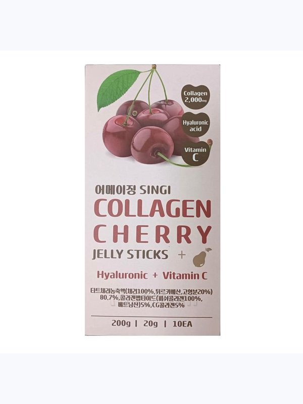 Желе коллагеновое с гиалуроновой кислотой (вишня) SINGI COLLAGEN CHERRY JELLY STICKS (20g*30ea)