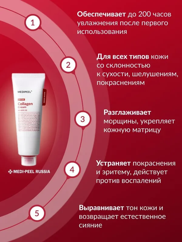 Пробиотический крем с коллагеном MEDIPEEL⁺ Red Lacto Collagen Barrier Cream (80g)