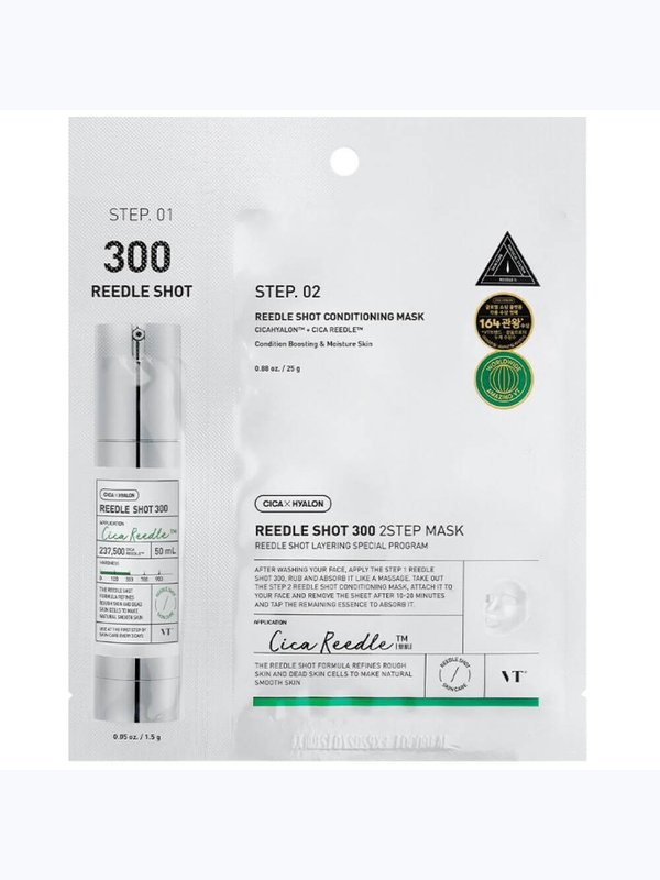 Маска интенсивная двухфазная с микроиглами VT Cosmetics Reedle Shot 100/300 2Step Mask 25 г + 1,5 г