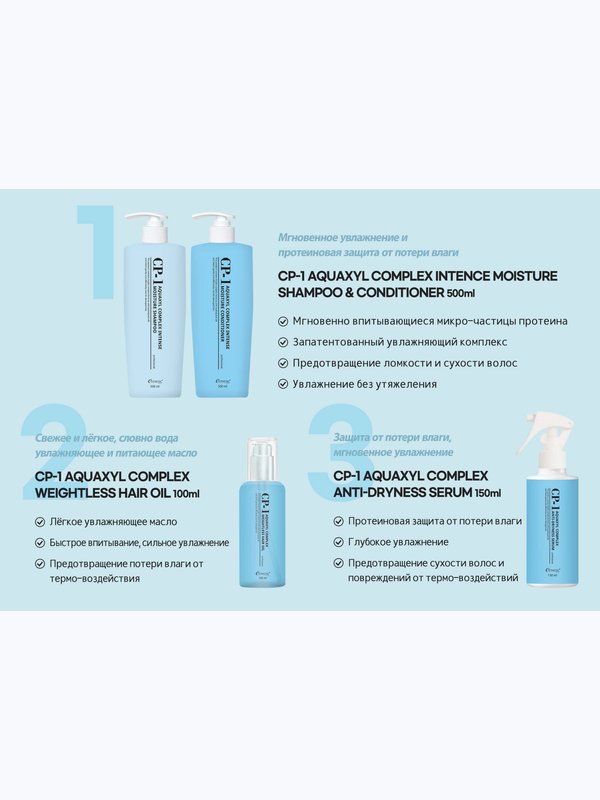 [ESTHETIC HOUSE] Кондиционер для волос УВЛАЖНЯЮЩИЙ CP-1 Aquaxyl Complex Intense Moisture Conditioner