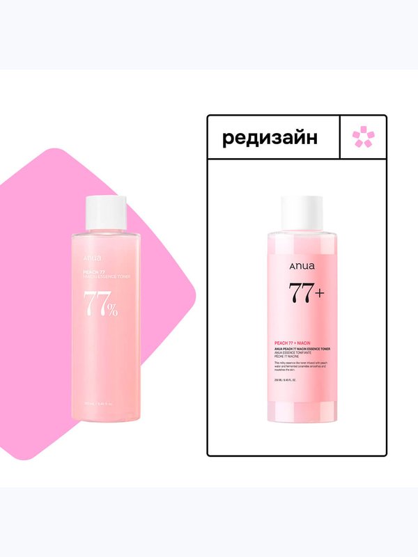Тонер-эссенция смягчающий с экстрактом персика и ниацинамидом ANUA Peach 77 Niacin Essence Toner