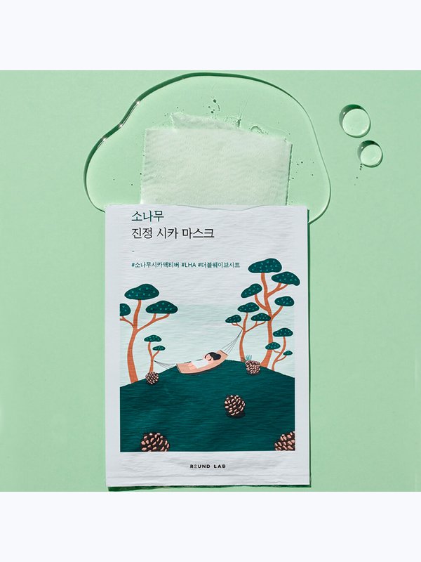 Успокаивающая маска с экстрактами сосны и центеллы Round Lab Pine Calming Cica Mask Sheet