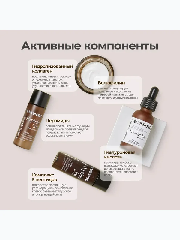 Лифтинг-набор с эффектом ботокса Medi-Peel Peptide-Tox Bor Multi Care Kit (30ml+30ml+30ml+50ml)