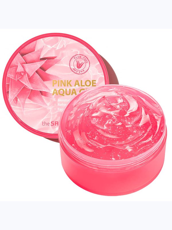 Освежающий и успокаивающий гель с алое The Saem Pink Aloe Aqua Gel, 300мл