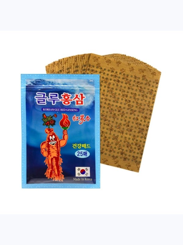 Корейский пластырь с красным женьшенем Korean Glu Red Ginseng Pad, 20 шт.