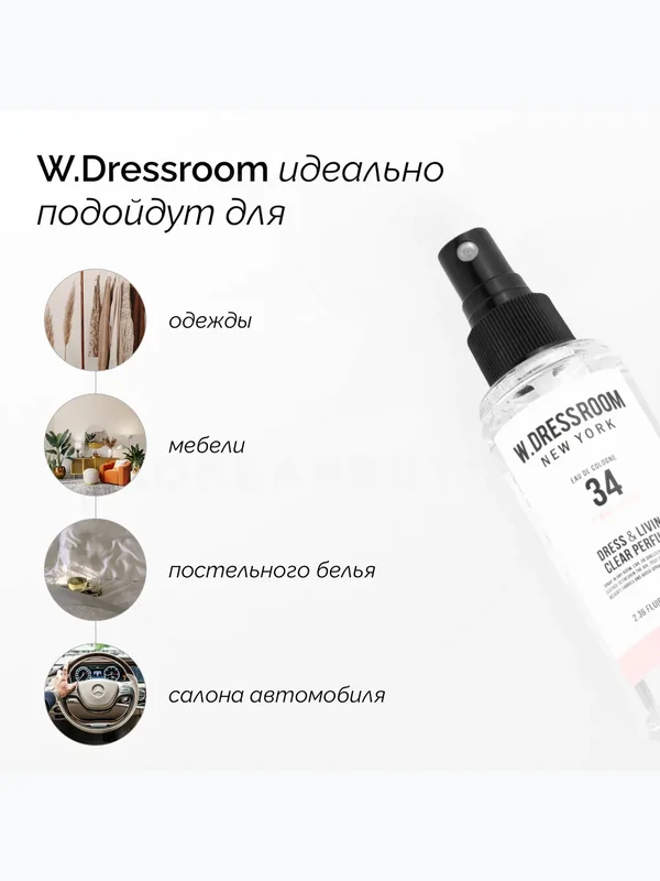 W.Dressroom Натуральный Ароматизатор для одежды и дома Парфюмерный спрей № 34 Always Happy 70 мл