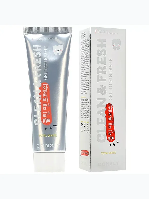 Гелевая отбеливающая зубная паста с фтором Consly Total White Fluoride Whitening Gel Toothpaste