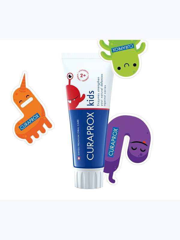 Набор зубных паст CURAPROX Kids 950 ppm со вкусом клубники (с 2 лет), 2 шт.