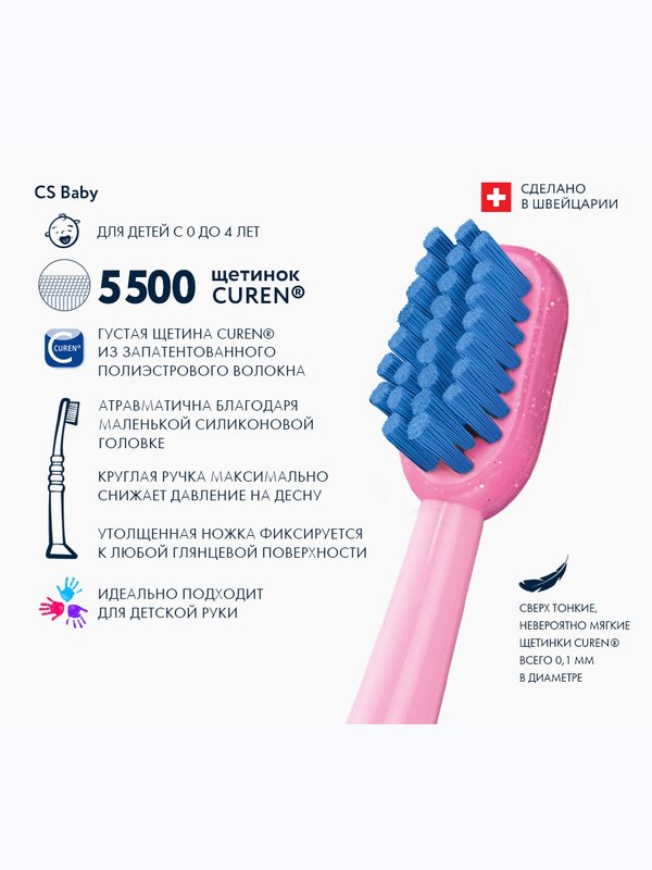 Детская зубная щетка CURAPROX Baby (от 0 до 4 лет)