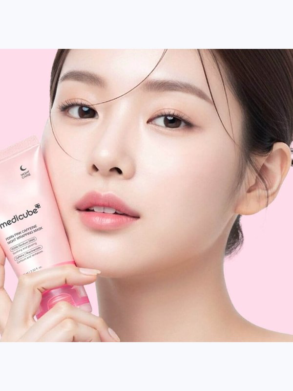 Ночная маска-плёнка с ПДРН и кофеином medicube Pink Caffeine Night Wrapping Mask 75мл