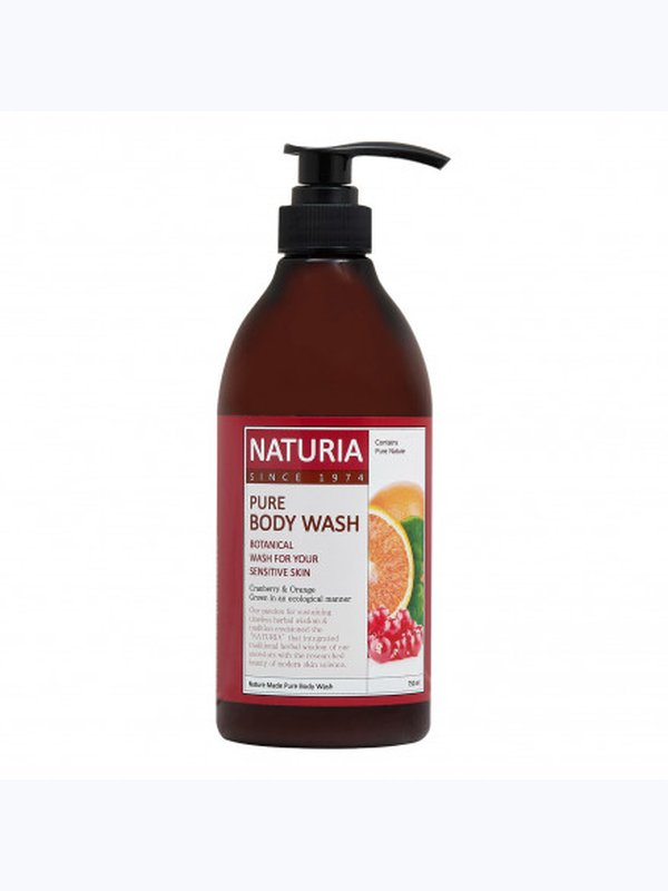 Гель для душа с клюквой и апельсином Naturia Pure Body Wash Cranberry & Orange 750мл