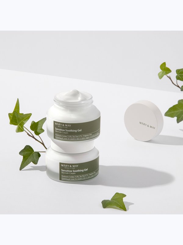 Успокаивающий крем-гель для сужения пор MARY & MAY Sensitive Soothing Gel Blemish Cream 70мл