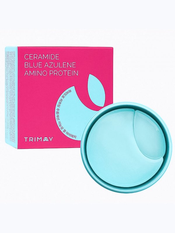 Успокаивающие патчи для век с азуленом и церамидами Trimay Hydro Lifting Gel Eye Patch 30+30шт