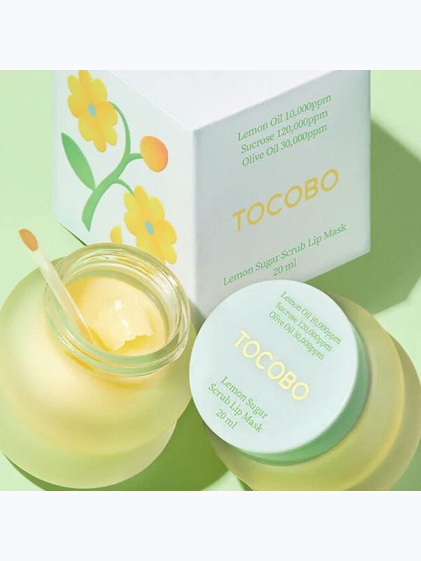 Несмываемая сахарная маска-скраб для губ Tocobo Lemon Sugar Scrub Lip Mask 20мл