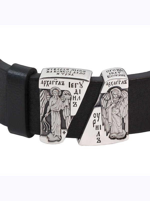 998 БРАСЛЕТ "СИЛЫ НЕБЕСНЫЕ", СЕРЕБРО 925°, КОЖА