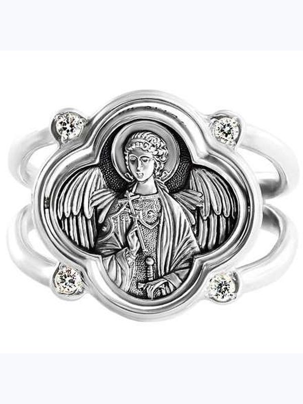 КОЛЬЦО ДВОЙНОЕ  СЕРЕБРО 925°, ФИАНИТЫ арт.884