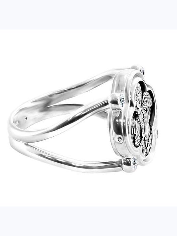 КОЛЬЦО ДВОЙНОЕ  СЕРЕБРО 925°, ФИАНИТЫ арт.884