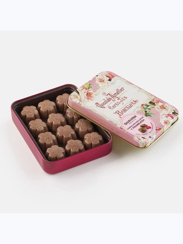 Конфеты шоколадные с малиновой начинкой, Chocolate Amatller, 72 г, ж/б