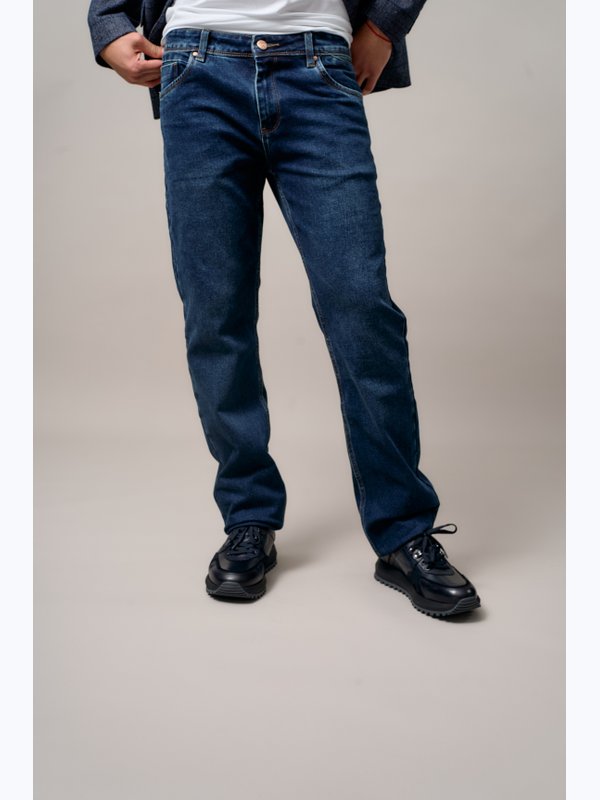 Джинсы мужские прямые MR2675 DARK BLUE