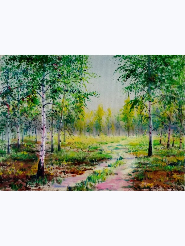 МК "Берёзы". Холст 30*40 см.
