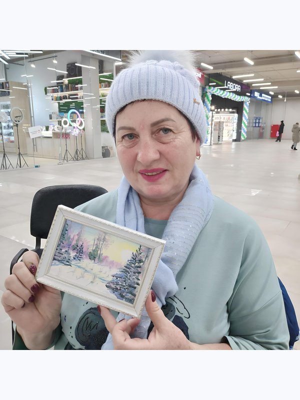 МК "Зимняя сказка". Холст 15*20 см.