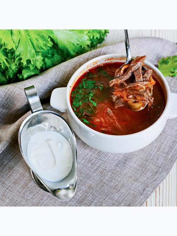 Солянка мясная с телячьим языком
