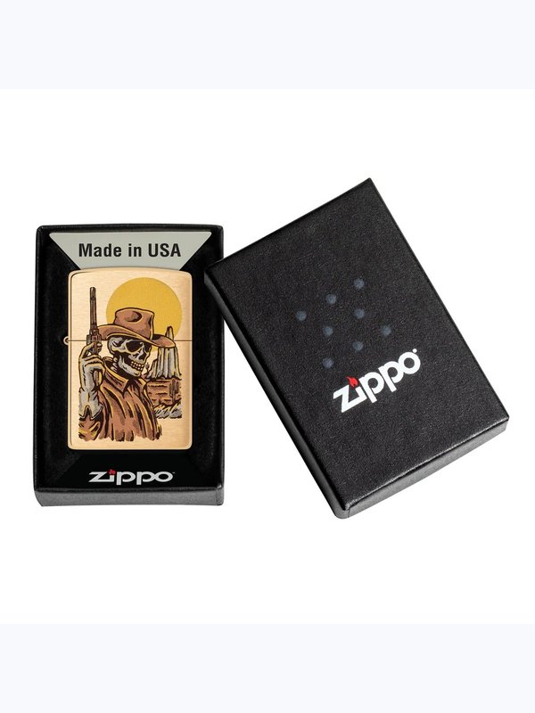 48519 204B Zippo Wild West Skeleton Design