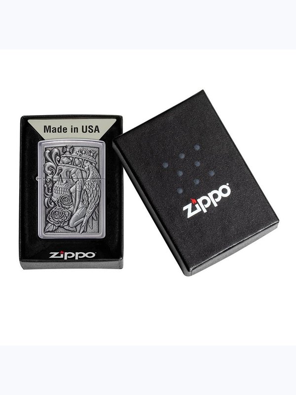 49442 207 Zippo Skull And Angel Emblem