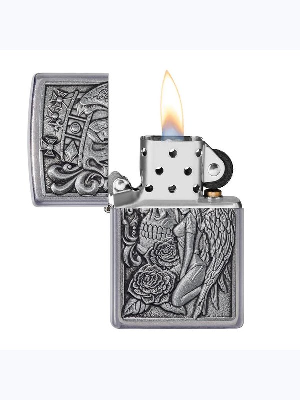 49442 207 Zippo Skull And Angel Emblem