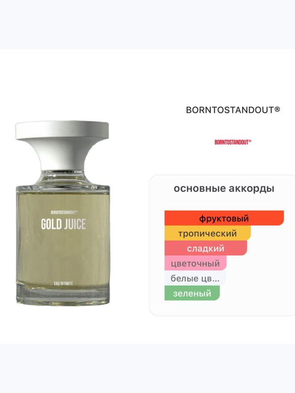 BORNTOSTANDOUT Gold Juice унисекс Парфюмерная вода