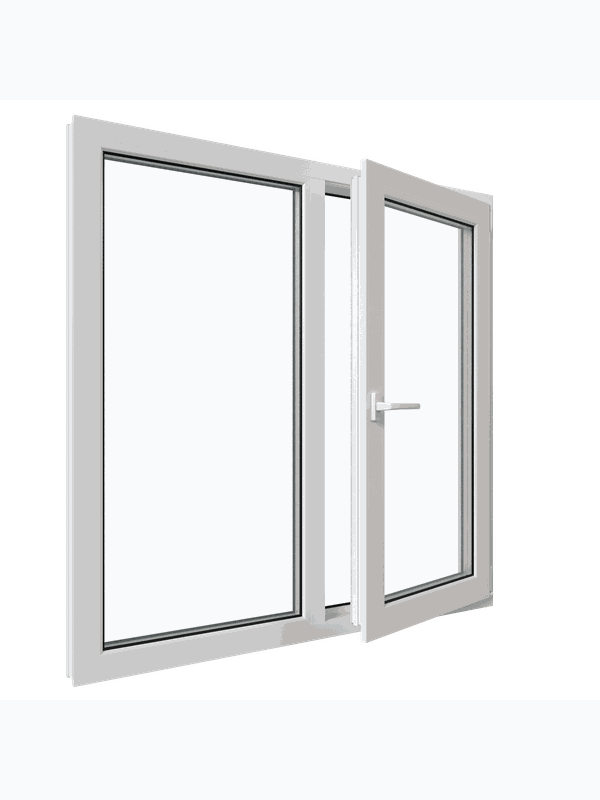 Двухстворчатое окно ПВХ WHS 1200*1200 поворотно-откидное