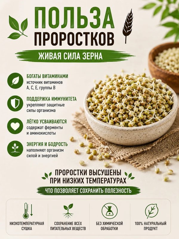 НАБОР ИЗ 8 ВКУСОВ Живой гранолы из проростков, 1030 гр