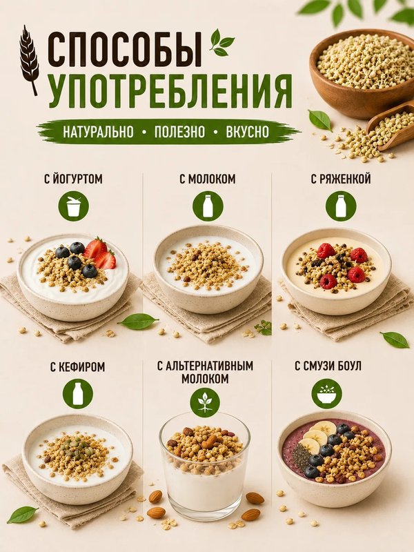 НАБОР ИЗ 8 ВКУСОВ Живой гранолы из проростков, 1030 гр