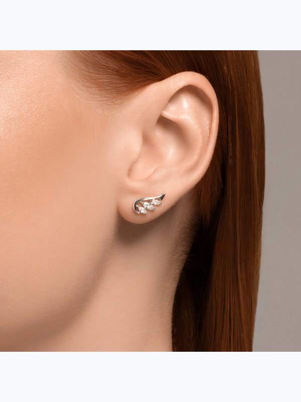 Серьги из серебра с фианитами