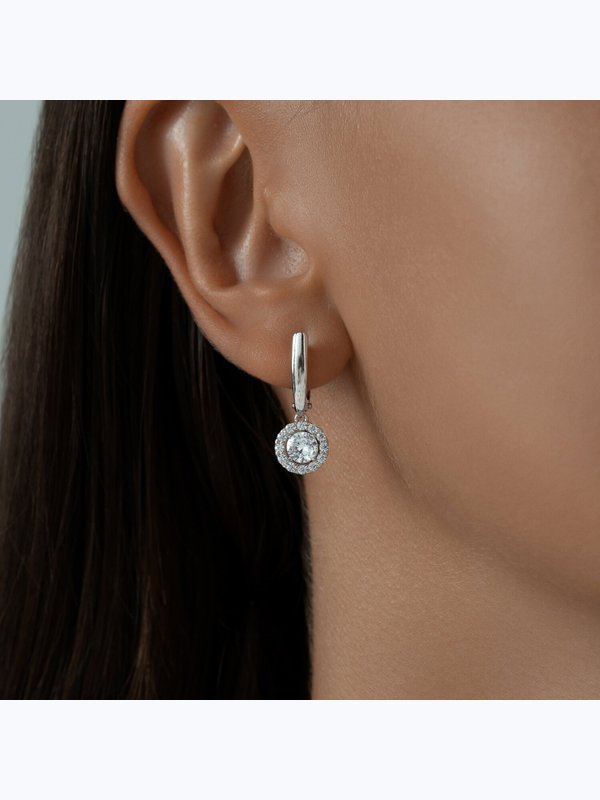 Серьги из серебра с фианитами