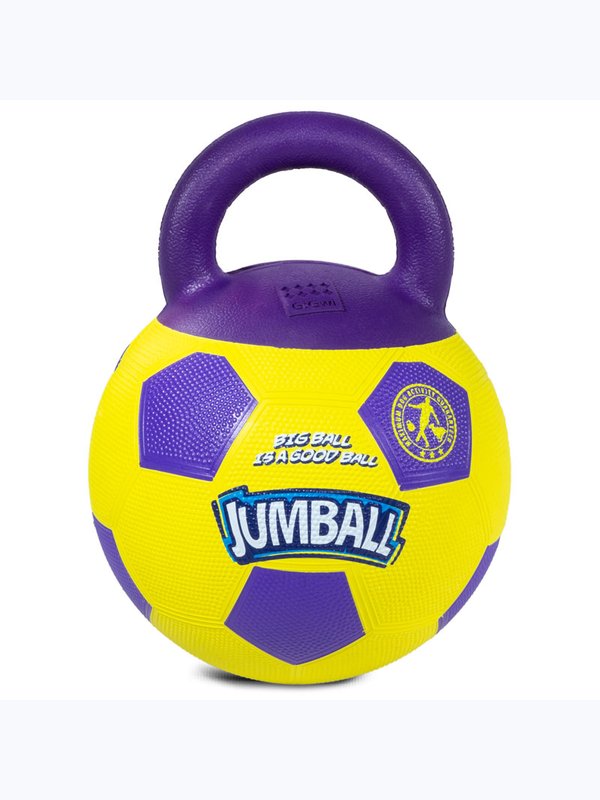 75366 Игрушка для собак Мяч футбольный c ручкой желтый 26см, серия JUMBALL
