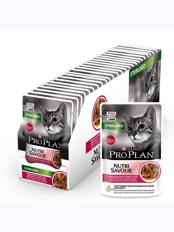 Влажный корм Pro Plan Nutri Savour для взрослых стерилизованных кошек и кастрированных котов