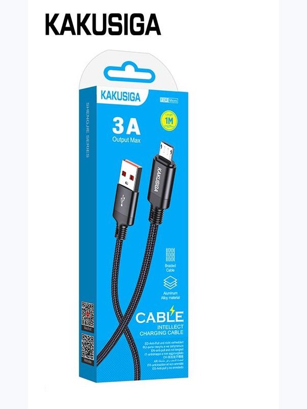 Кабель Kakusiga KSC-970 Micro USB 3A черный 1 м